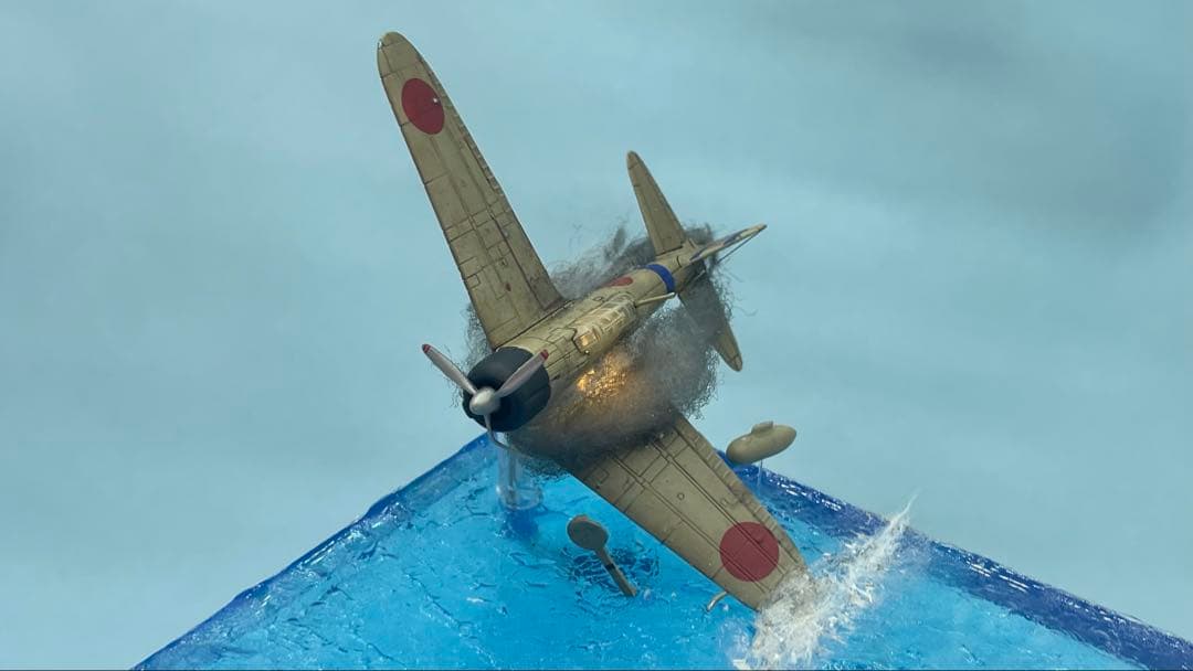 雷撃する九七艦攻　ジオラマ　レジン
