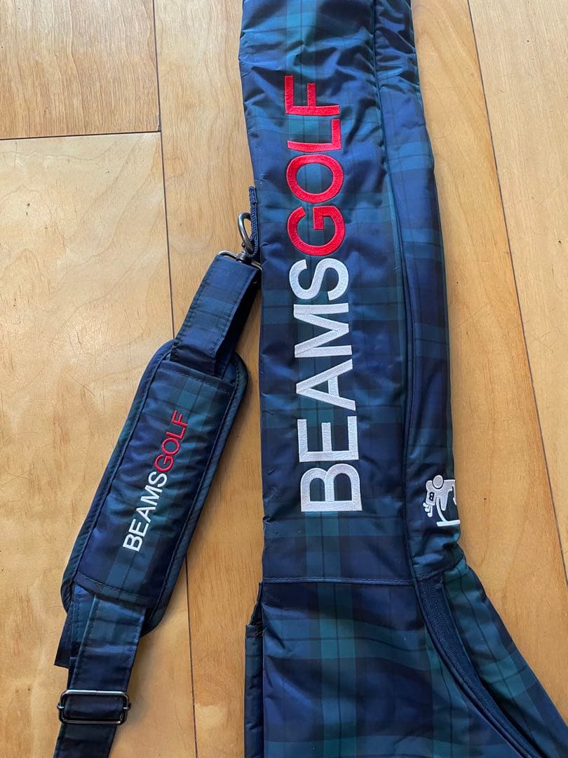 BEAMS GOLF ゴルフバッグ チェック柄 ネイビー