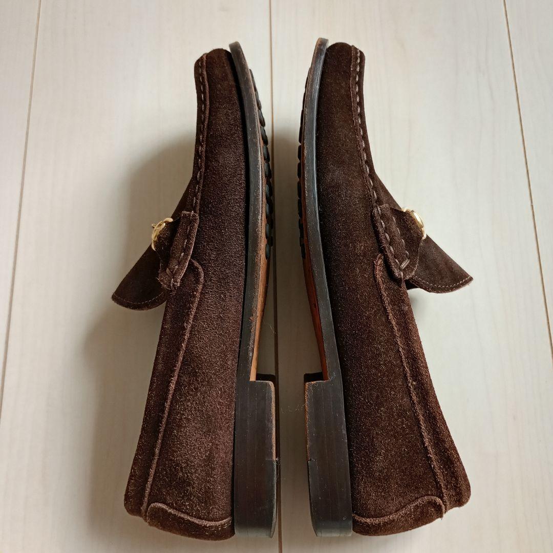 GUCCI　ホースビット　ローファー　スエード　ローカット　ブラウン　23cm