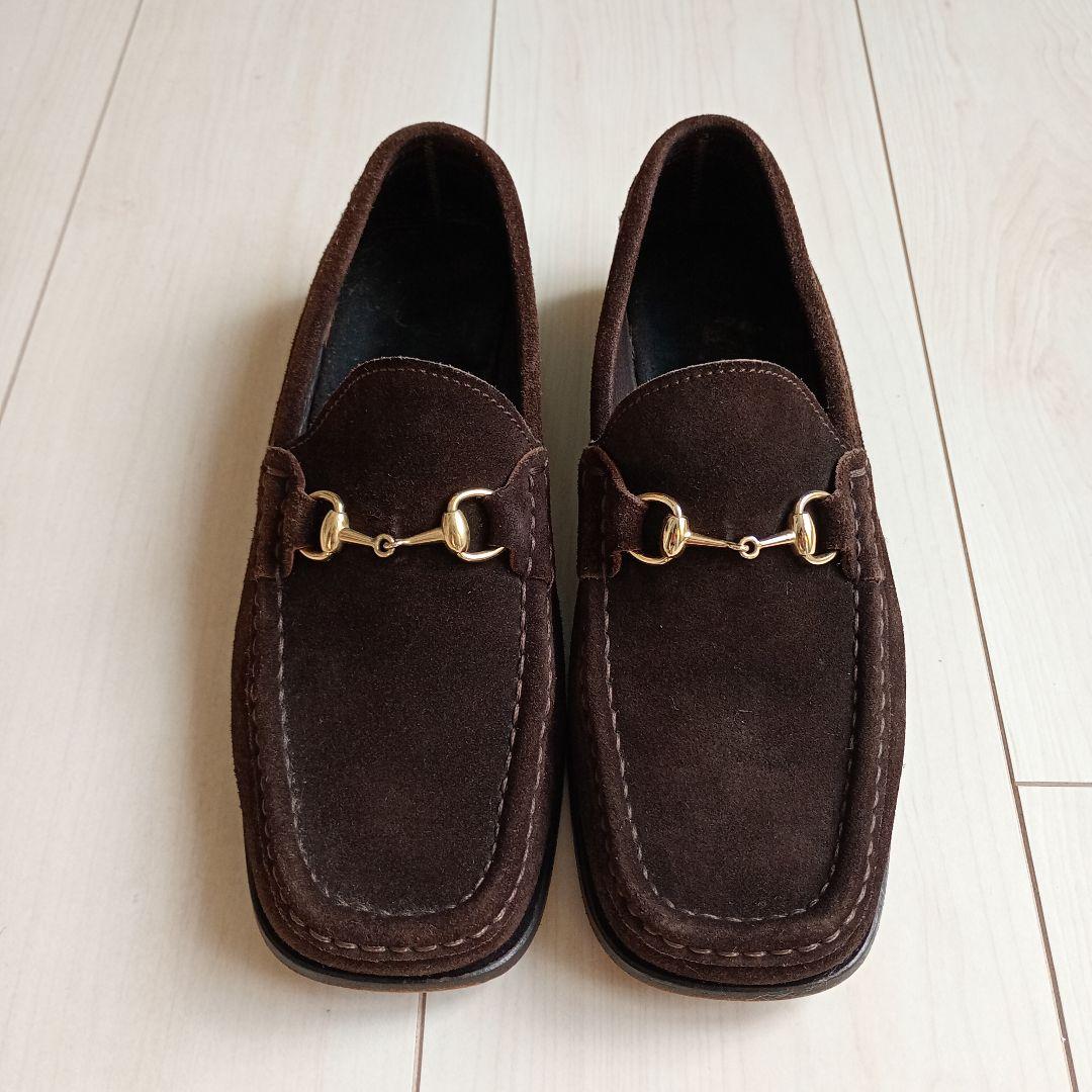 GUCCI　ホースビット　ローファー　スエード　ローカット　ブラウン　23cm