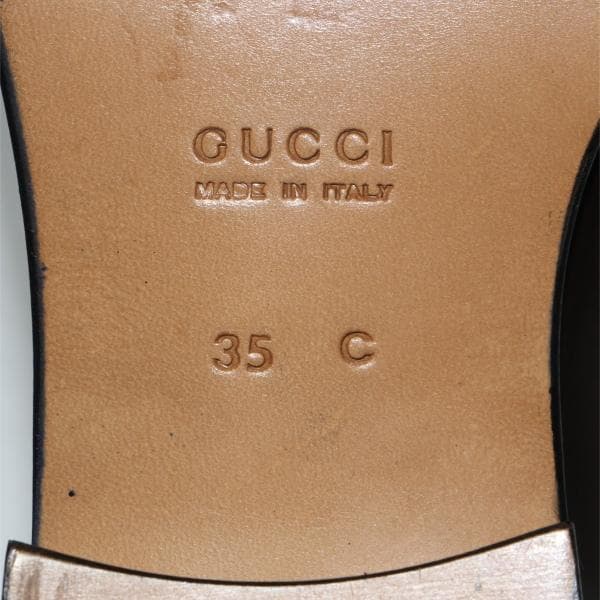 H*o様 GUCCI ローファー GGロゴ ダークブラウン 本革 35 C 未使