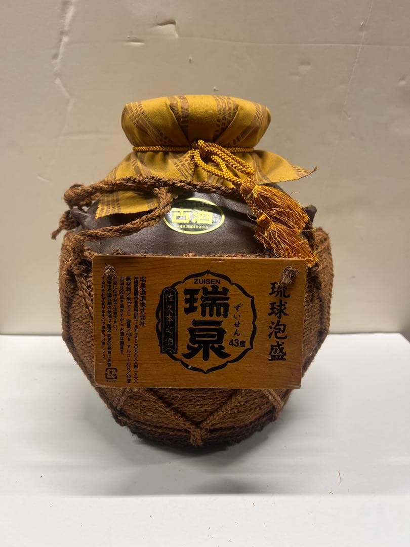 未開栓 瑞泉 琉球泡盛 43度 5.4L 3升 古酒 壺 縄包み 沖縄　送料込み