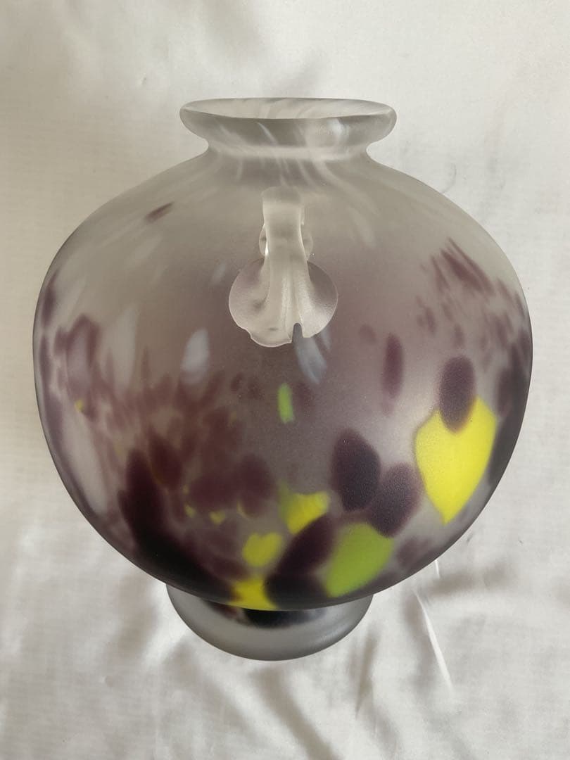 藤田喬平「美しいガラス花瓶」昭和30年代作品(供箱入り)