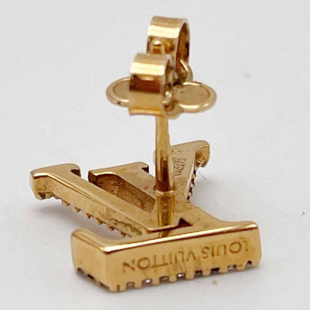 ルイヴィトン ピアス LV アイコニック ストラス メタル ゴールドカラー 片方