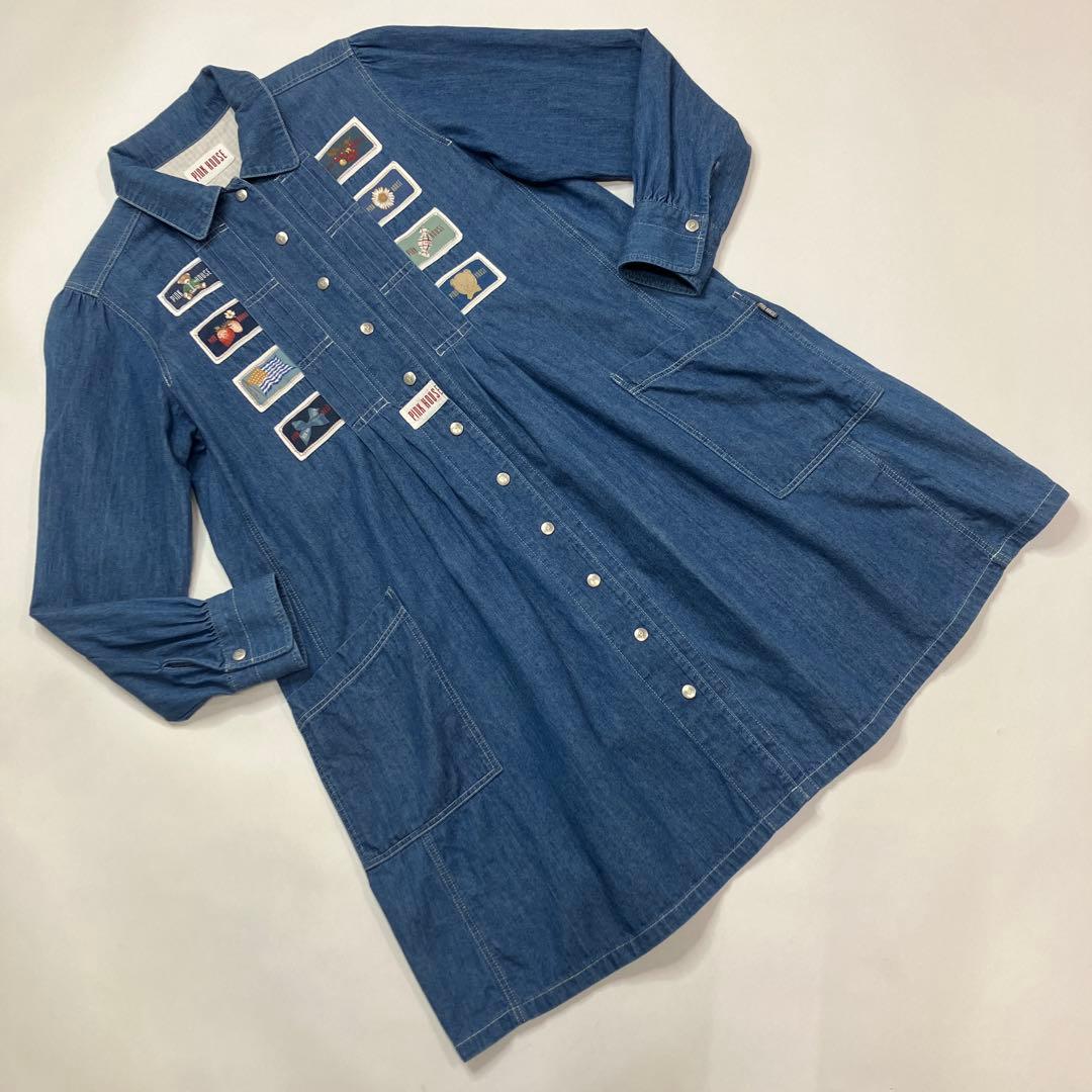 【美品】ピンクハウス ワッペン使い ソフトデニムワンピース/2021年