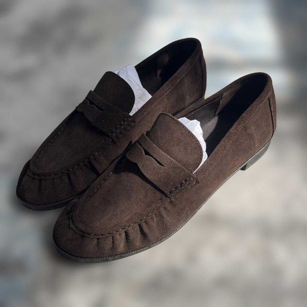 Le Talonダークブラウン スエード ローファー