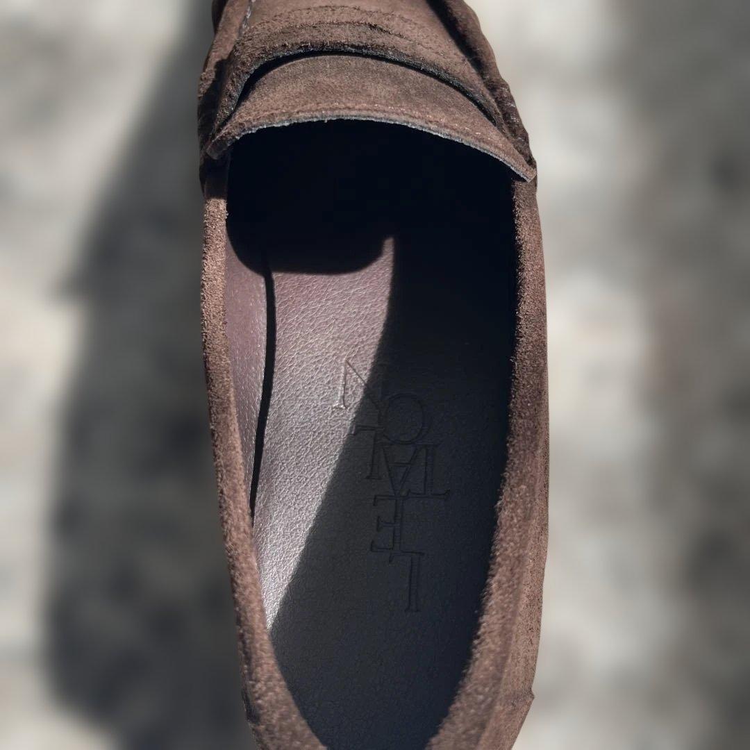 Le Talonダークブラウン スエード ローファー