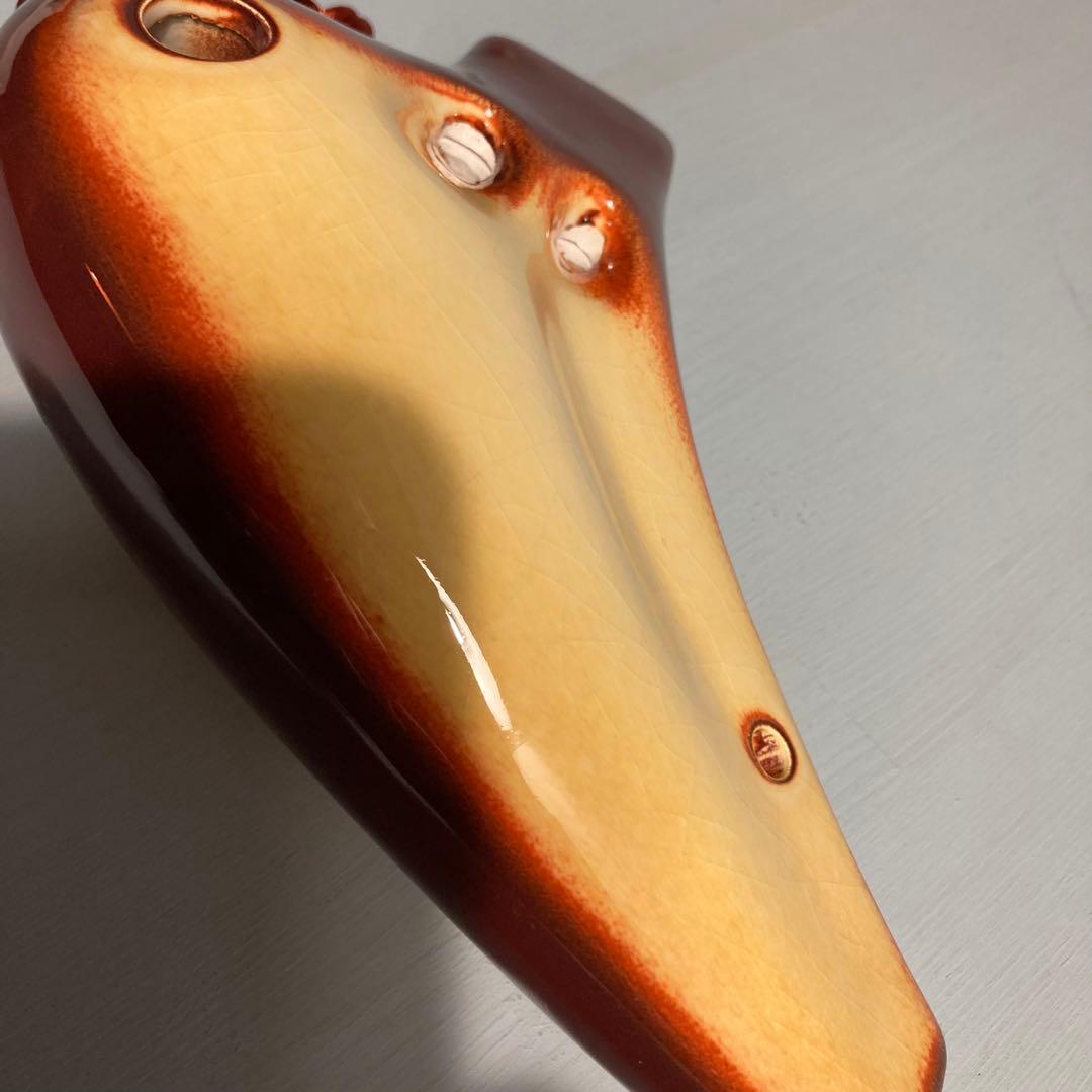【新品未使用】TNGオカリナ ダブル アルト C管 ブラウンオレンジ