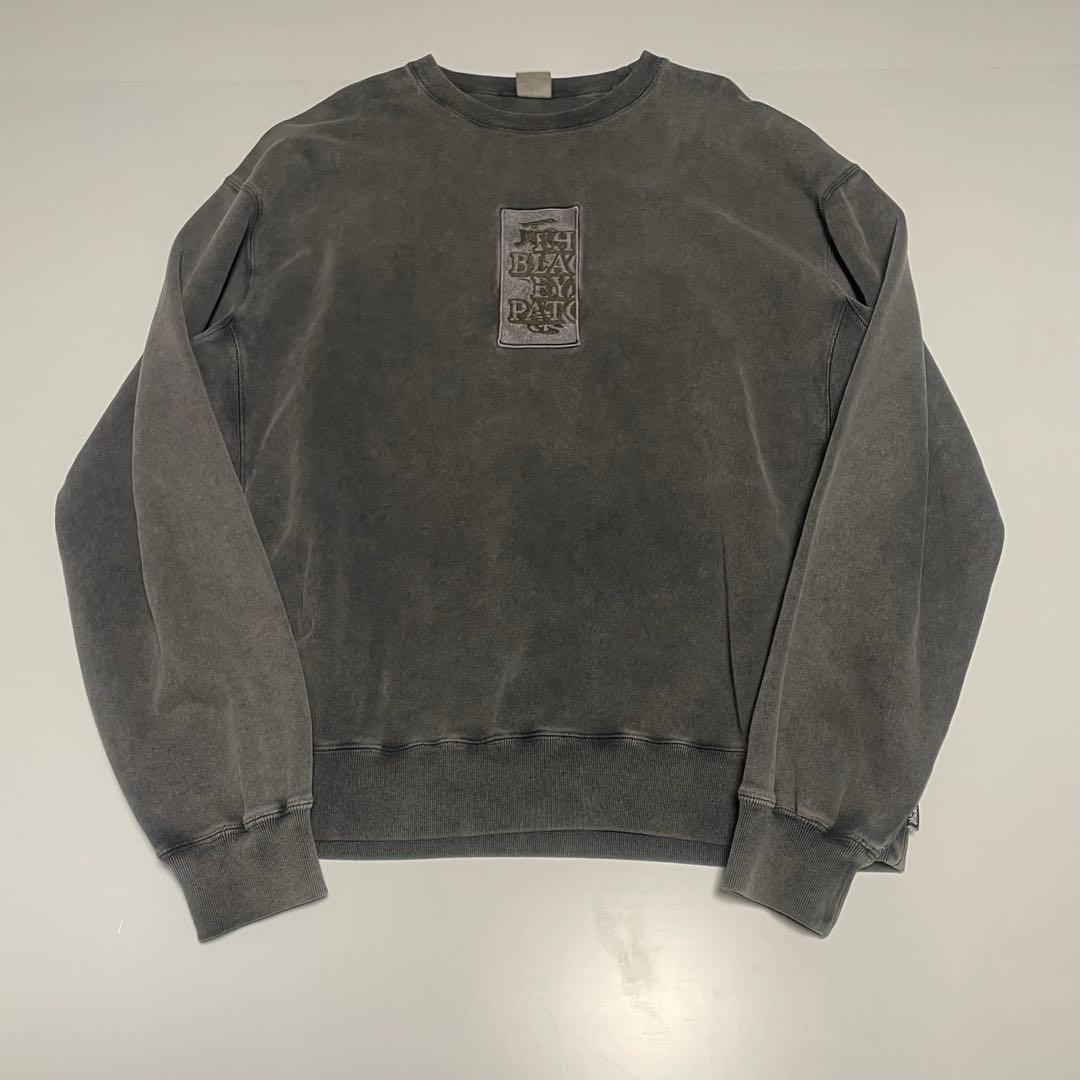Black Eye Patch フェード　取扱注意スウェット　グレー　L 墨黒