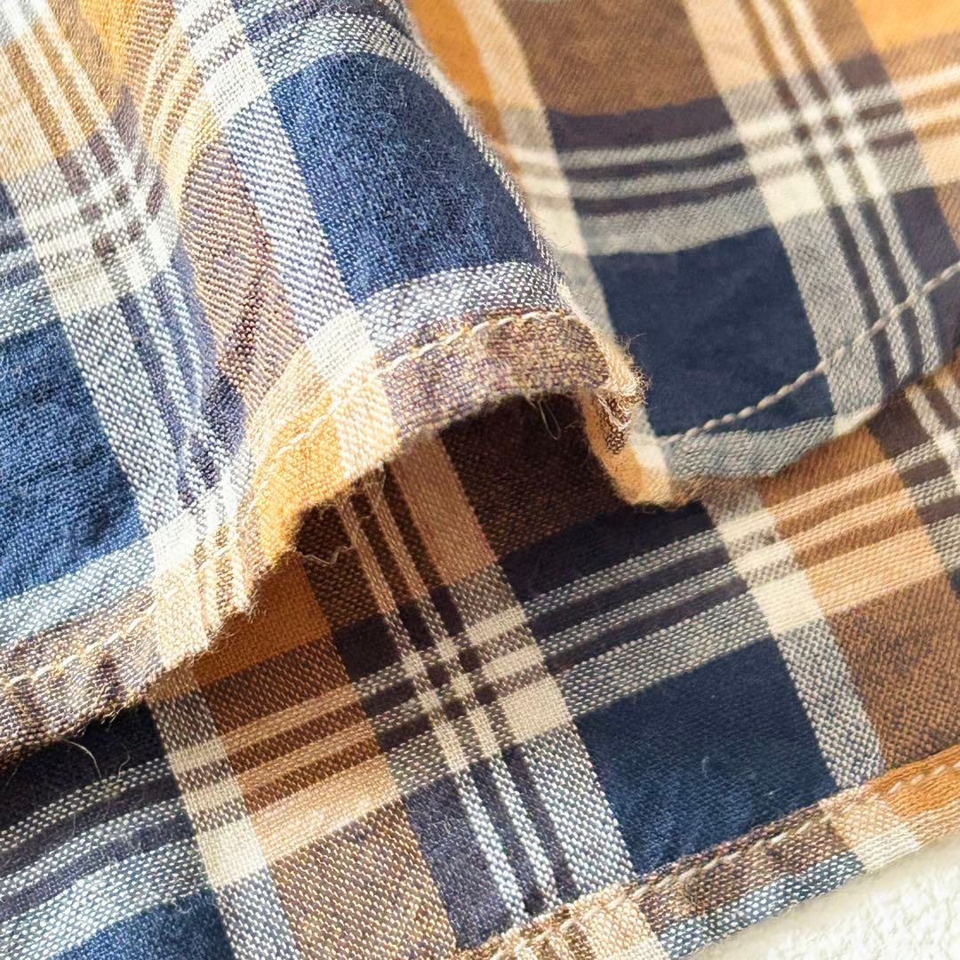 2941Z 美品 45R チェックシャツ インド麦平の908シャツ 現行タグ 綿