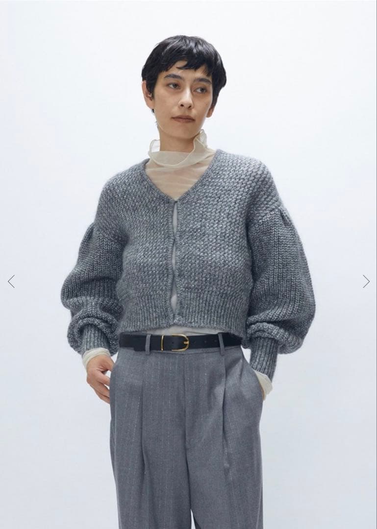 プルミエアロンディスモン　ラメモヘアリリヤーンボレロカーディガン