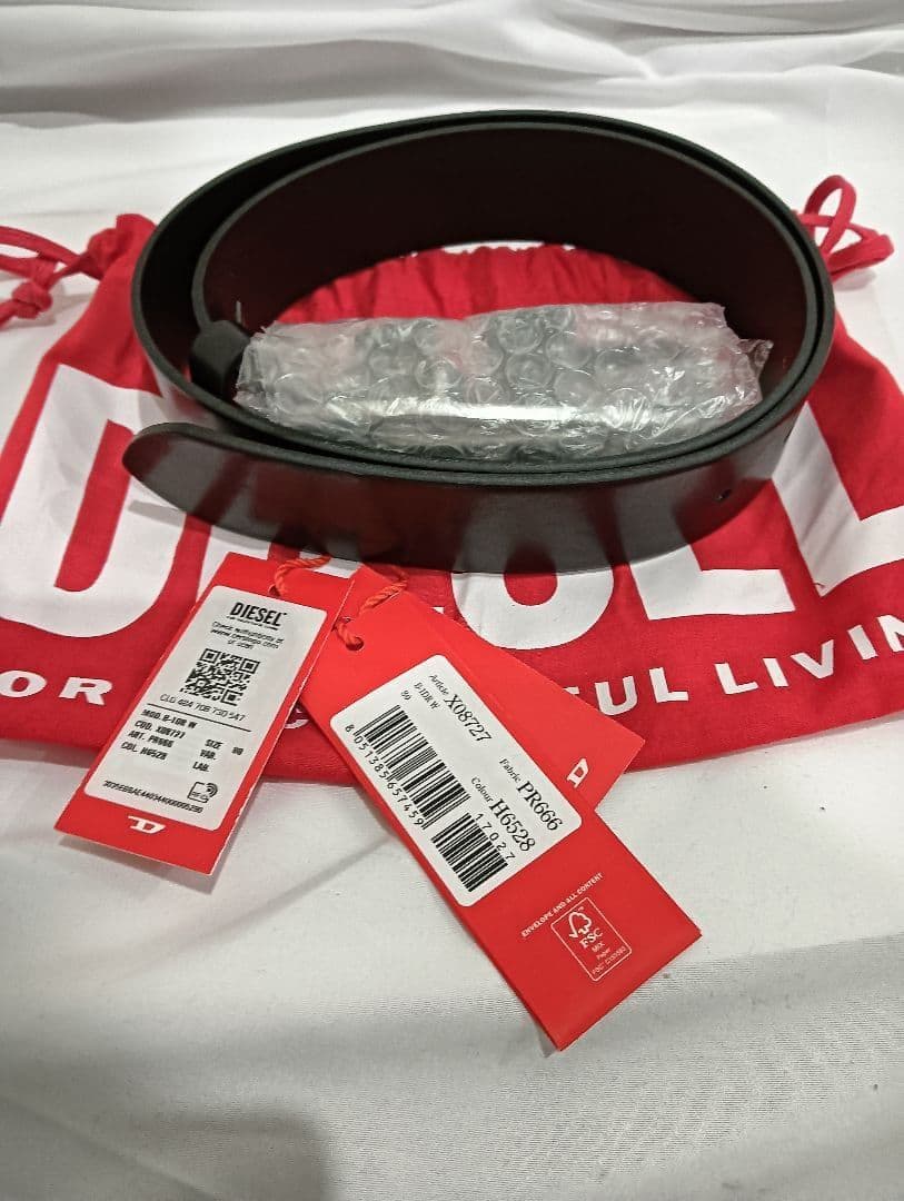 DIESEL ディーゼル ベルト ブラック 80サイズ X08727pr666