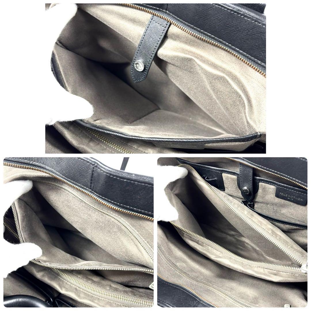 ✨美品✨ペッレモルビダ ビジネスバッグ 2室 A4可 キャピターノ ブラック 黒