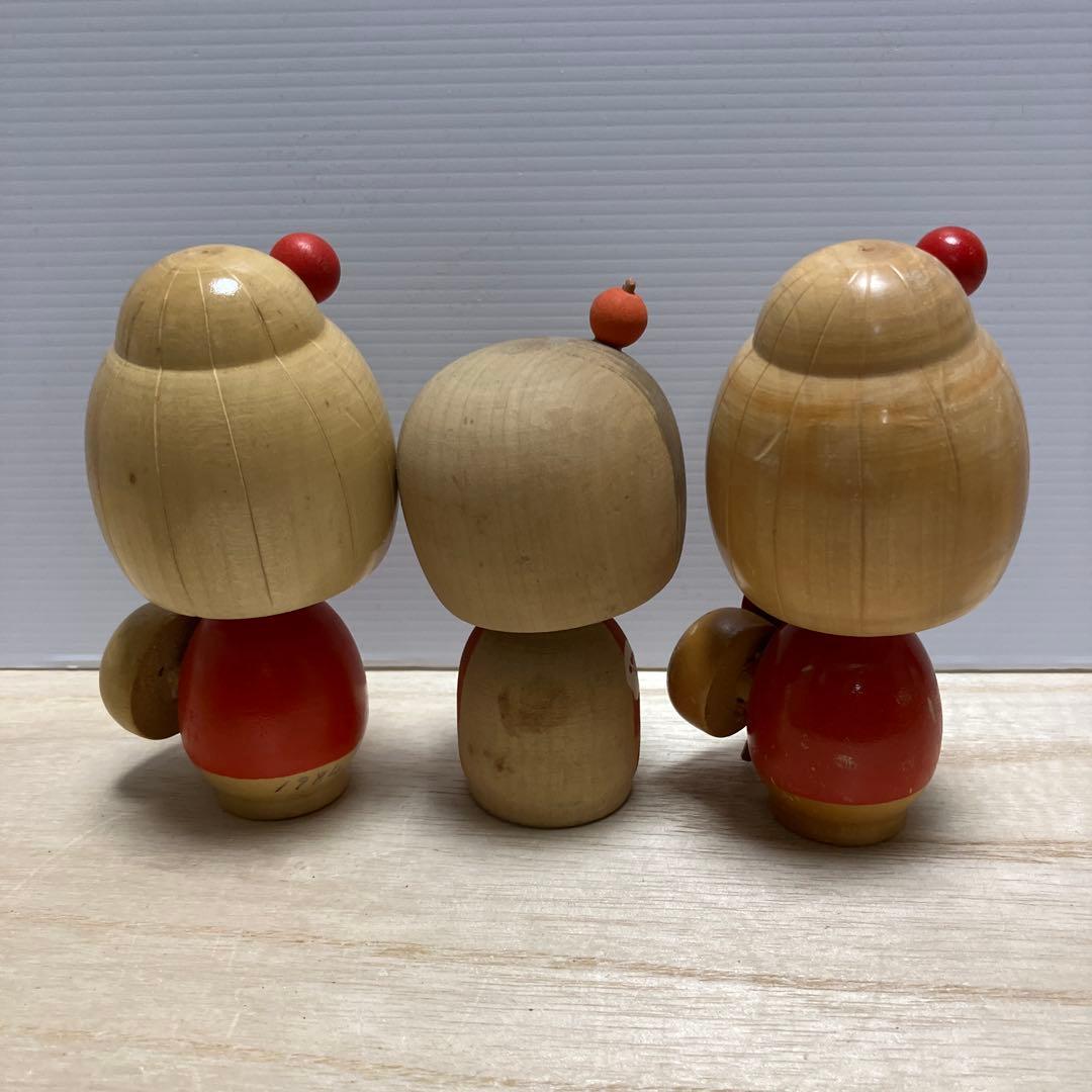 E-壁 昭和レトロ こけし 卯三郎 創作こけし 近代こけし 3体セット まとめ
