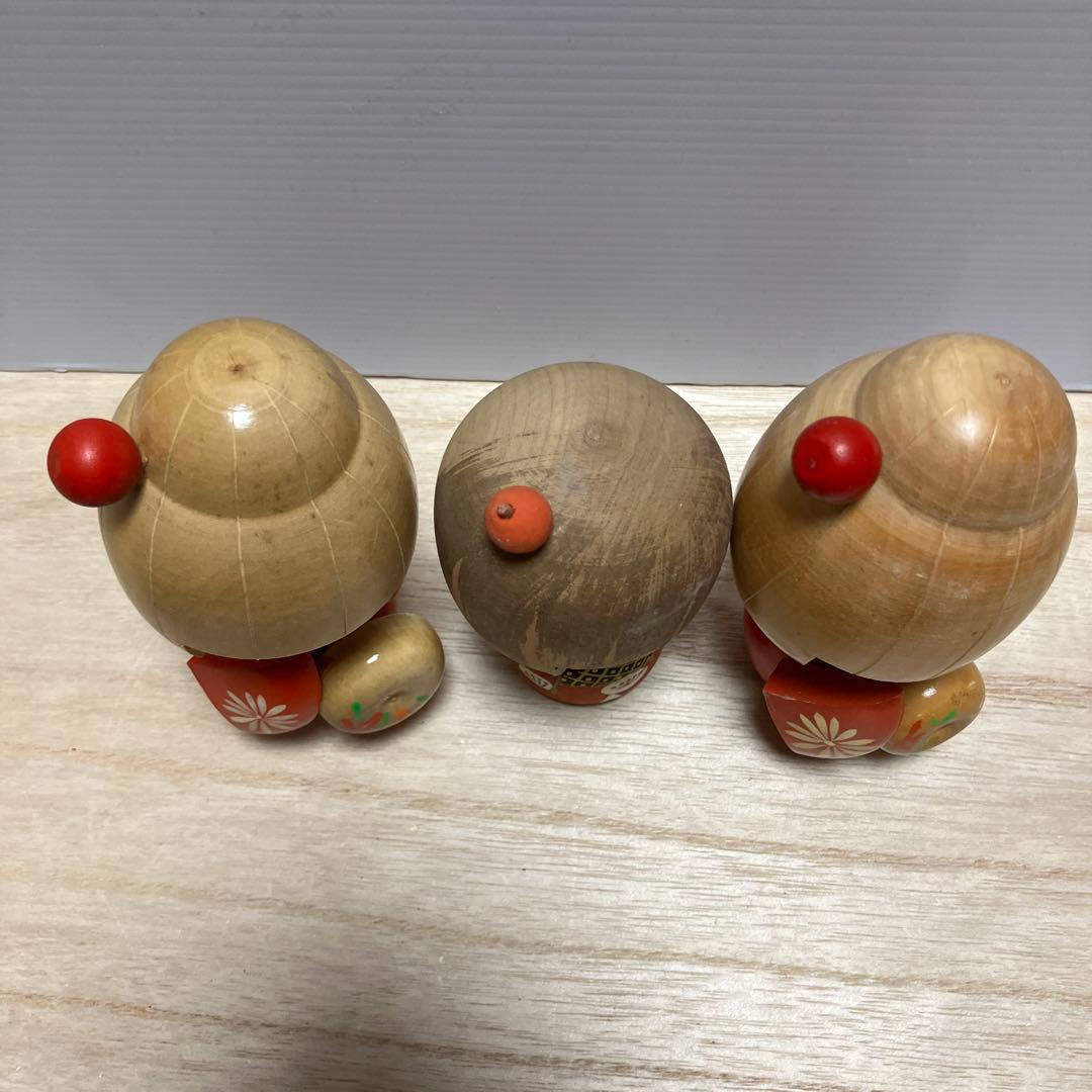 E-壁 昭和レトロ こけし 卯三郎 創作こけし 近代こけし 3体セット まとめ