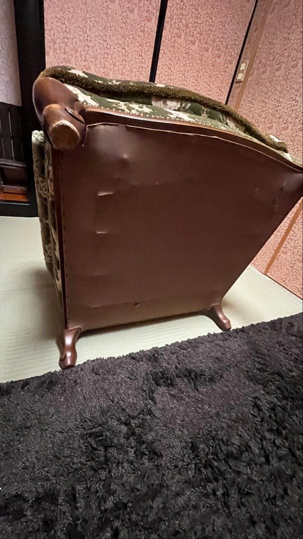 オールドカリモク 金華山 シングルソファ アンティーク 猫脚 1人掛け 椅子