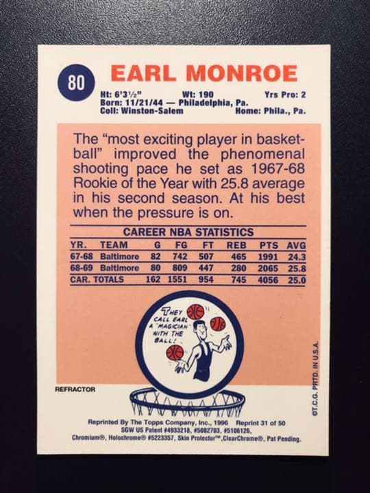 その他 NBA topps 96 earl monroe baltimore+1sc