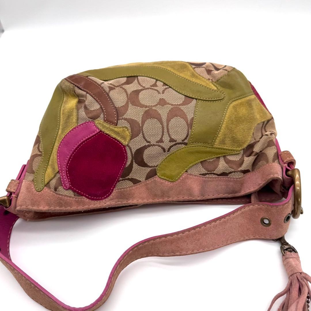 バッグ Vintage COACH Flower Patch Work Mini Bag