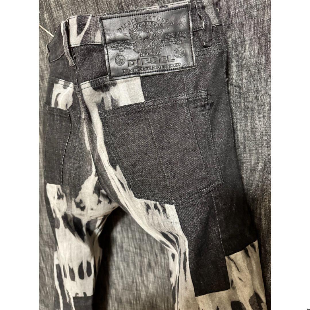 定価74800円 DIESEL 高額モデル　ブロック切り替えブリーチデニム　黒