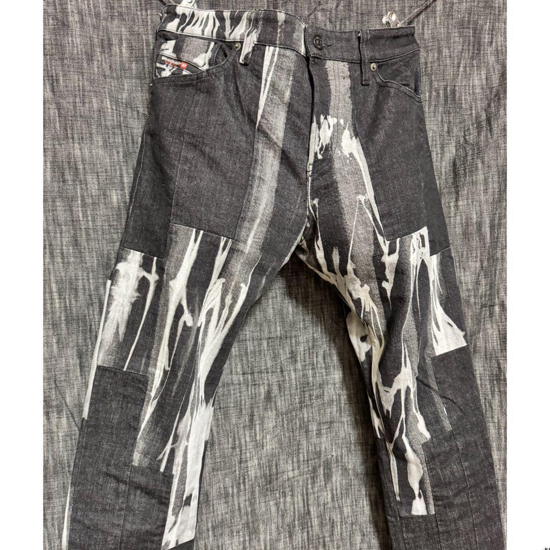 定価74800円 DIESEL 高額モデル　ブロック切り替えブリーチデニム　黒