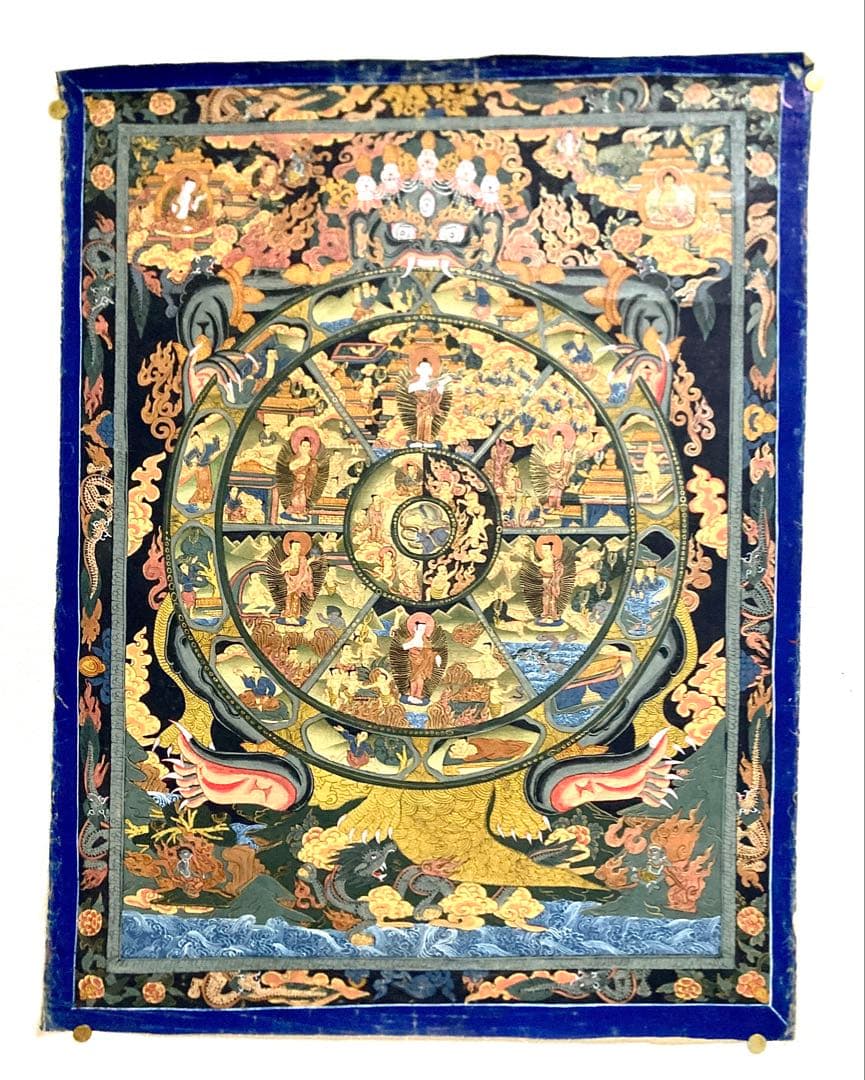 チベット　曼荼羅　マンダラ　仏画　密教(3) タンカ　掛軸　観音　菩薩　如来　佛