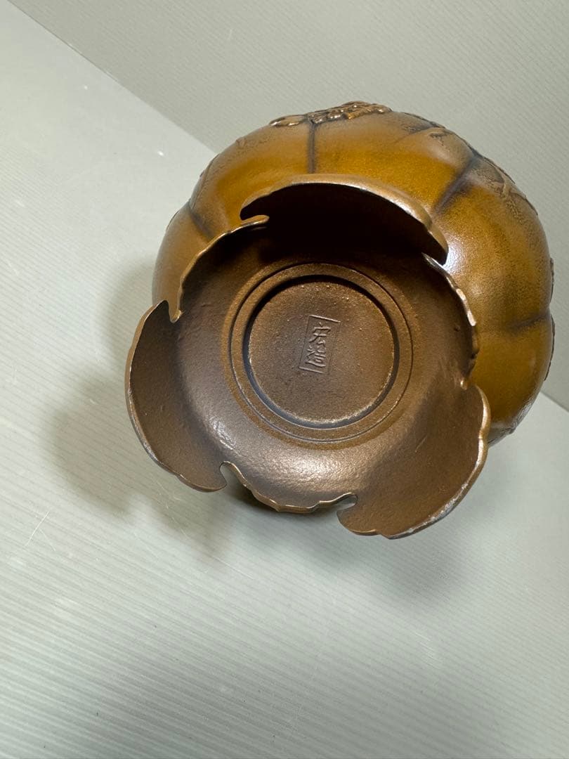 2307  高岡銅器★ 金工作家 村田宏　双耳花瓶