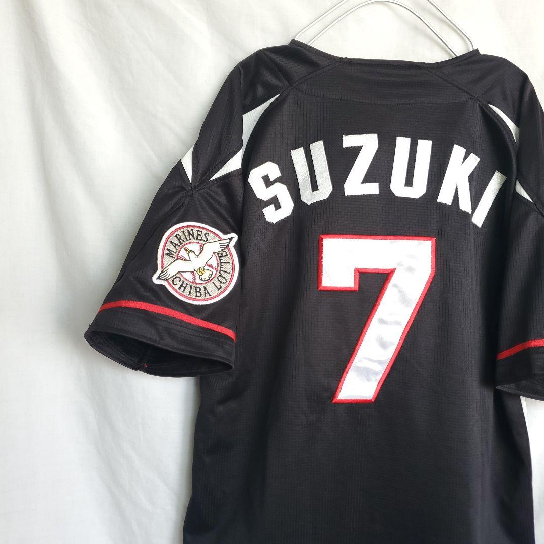 希少 DESCENTE 千葉ロッテマリーンズユ 鈴木大地 レプリカニフォーム黒