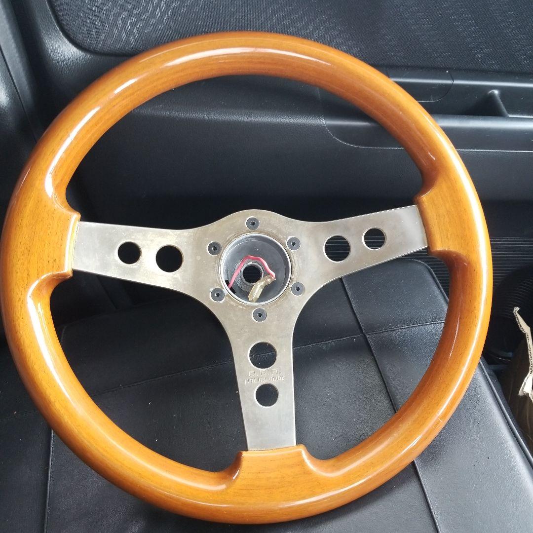 O.B.A. ウッド ステアリング 3スポーク 35Φ