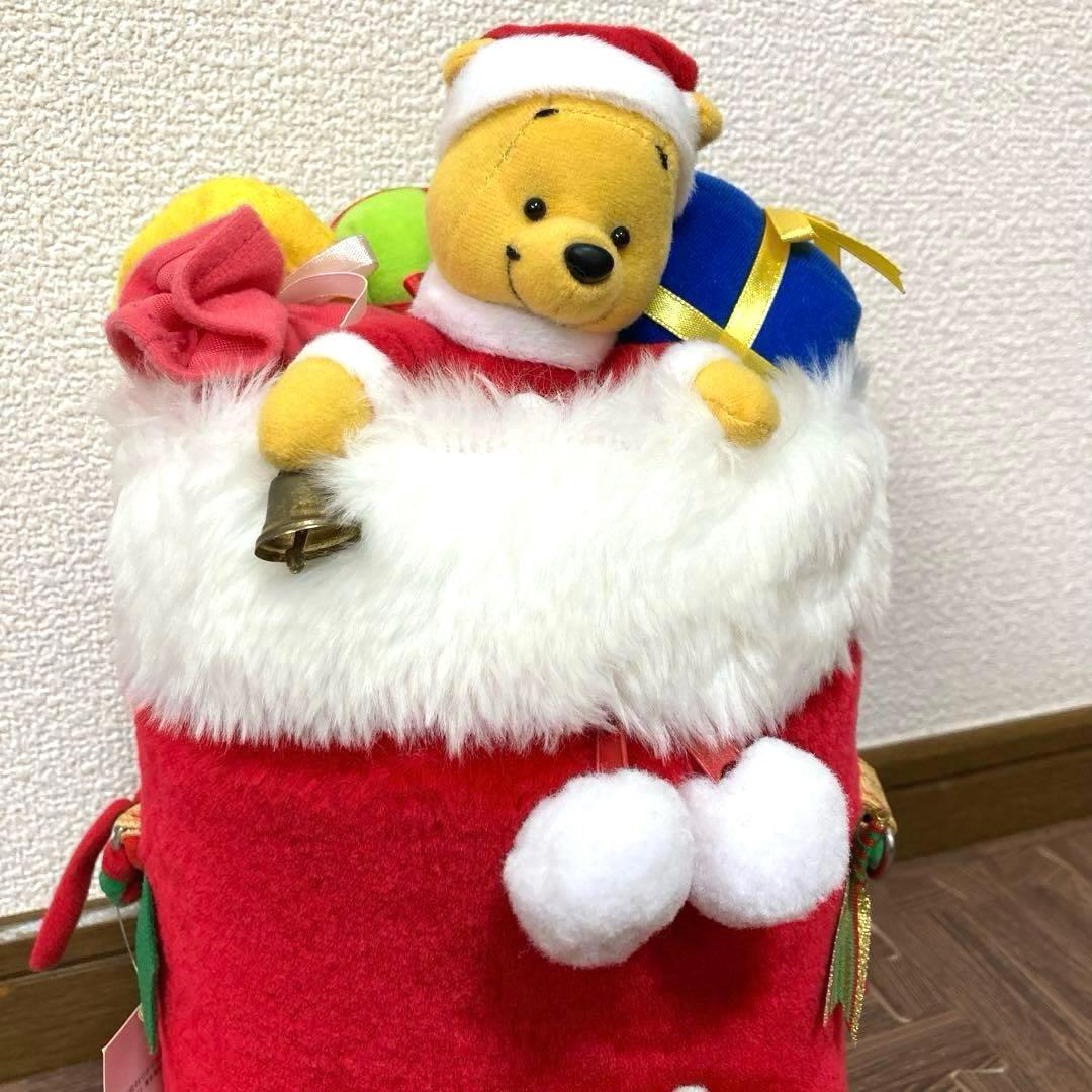 ディズニーストア　くまのプーさん　クリスマス　マスコット　ぬいぐるみ　平成レトロ