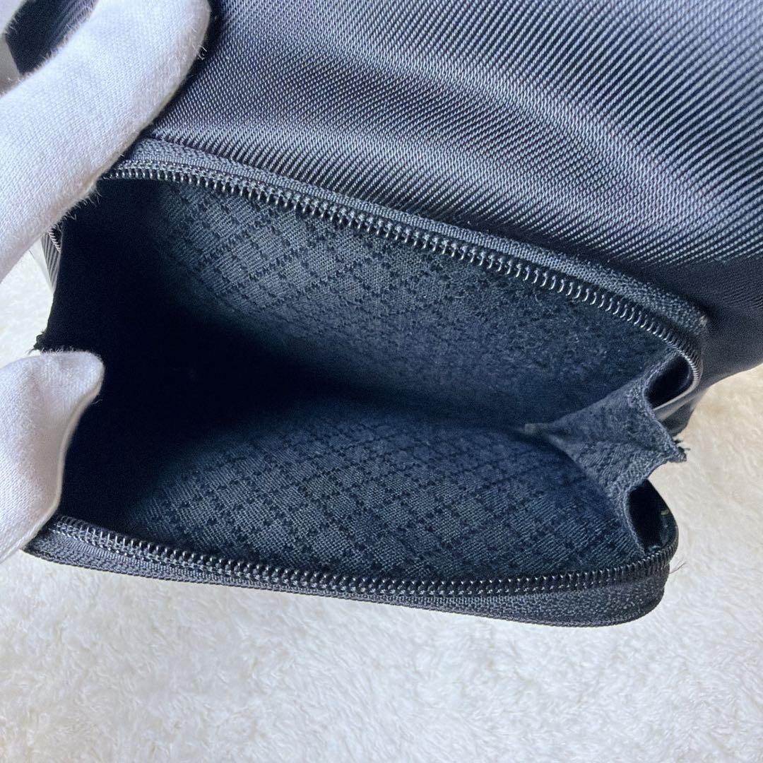 GUCCI 2way スリング ショルダーバッグ バンブー エナメル ブラック