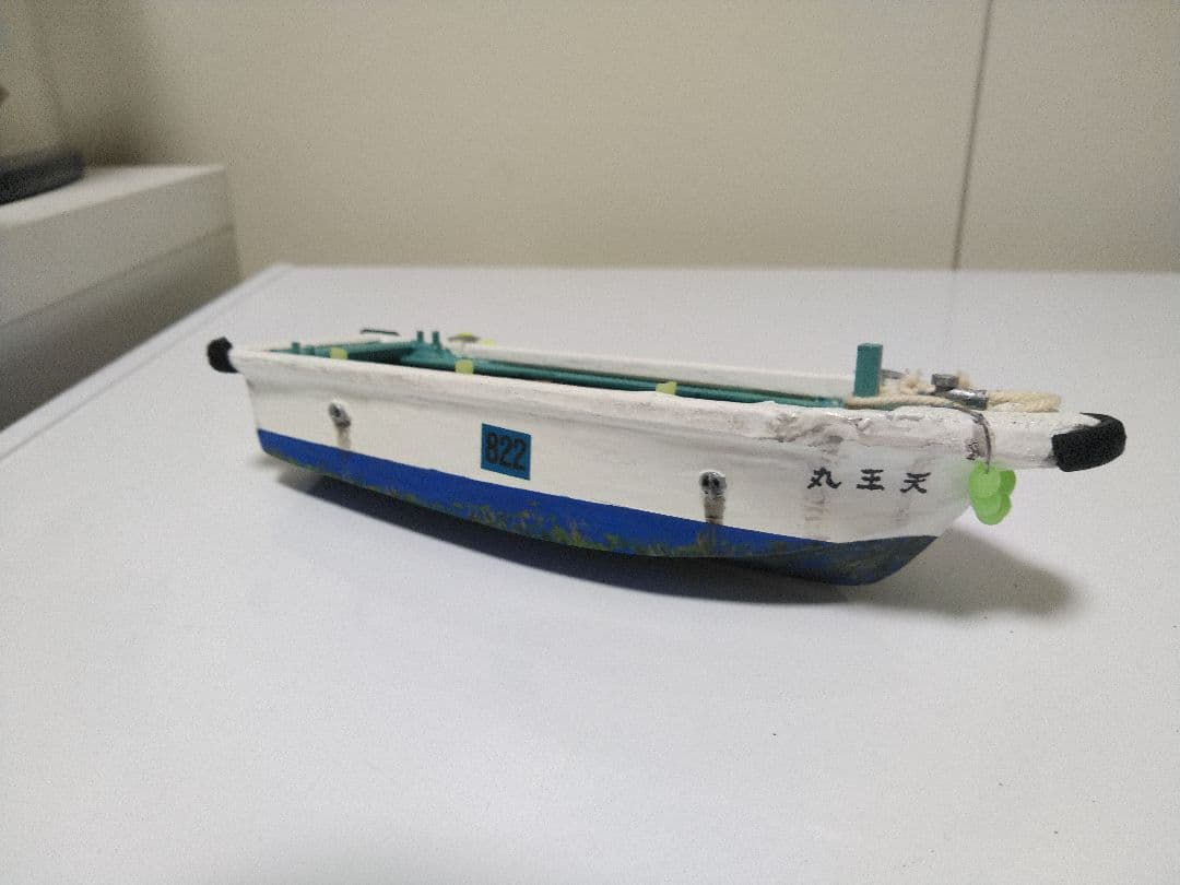 【ワンオフ】HO 和船　漁船　船外機　マーキュリー　モーター付　ストラクチャー