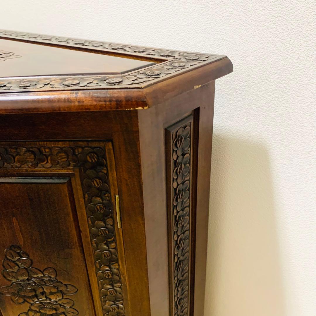 木彫刻 チェスト 引き出し 4段 サイドボード キャビネット アンティーク調