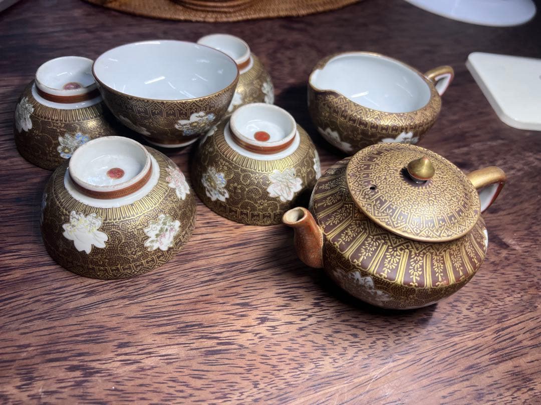 明治九谷焼茶器セット（急須・湯冷湯呑み5個）