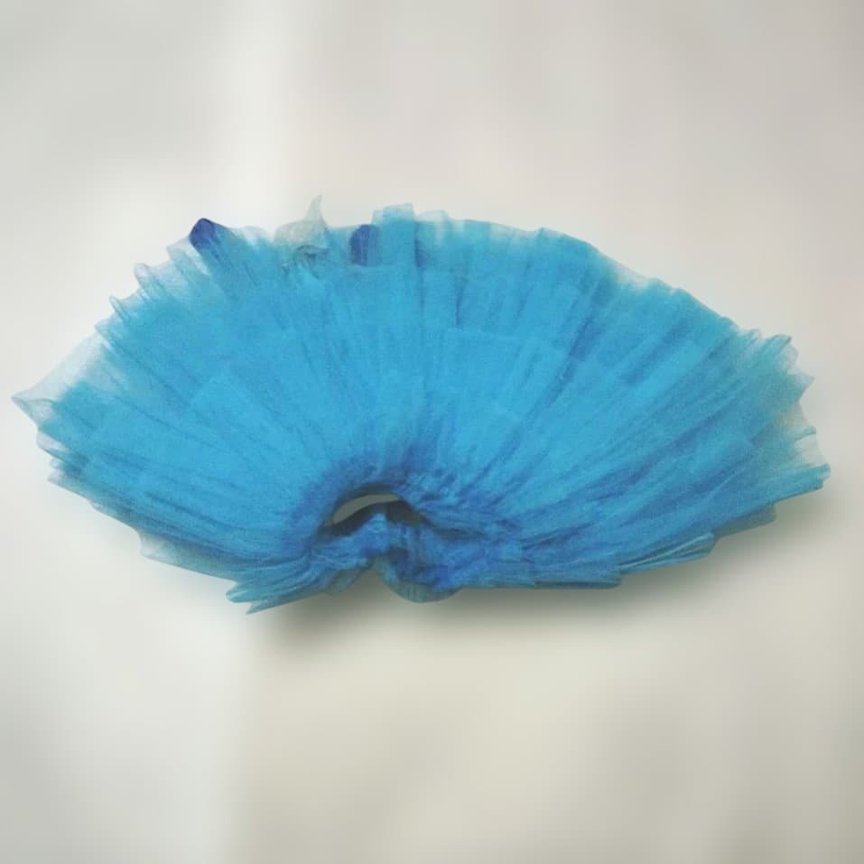 バレエ　水色 クラシックチュチュ シルビア製　小学中学年　2着　髪飾り、袖付