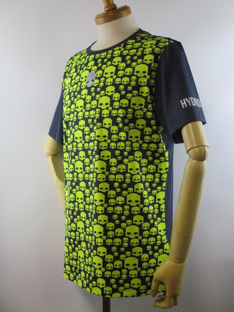 【ハイドロゲン・テニス】マルチアイコン・テックＴシャツ★XL★ネイビー×イエロー