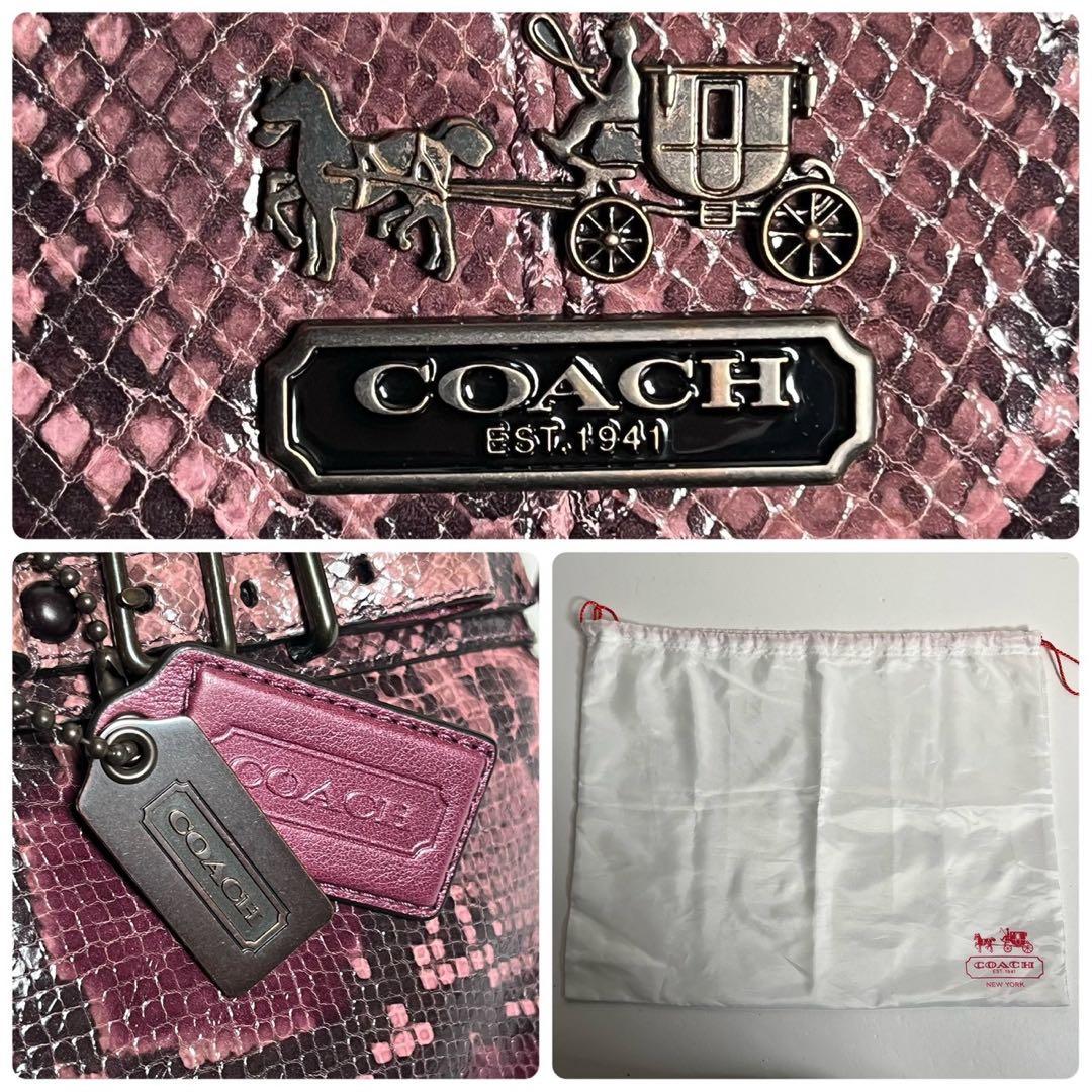 【極美品・使用感少ない】コーチ マディソン 2way パイソン柄 チェーンバッグ