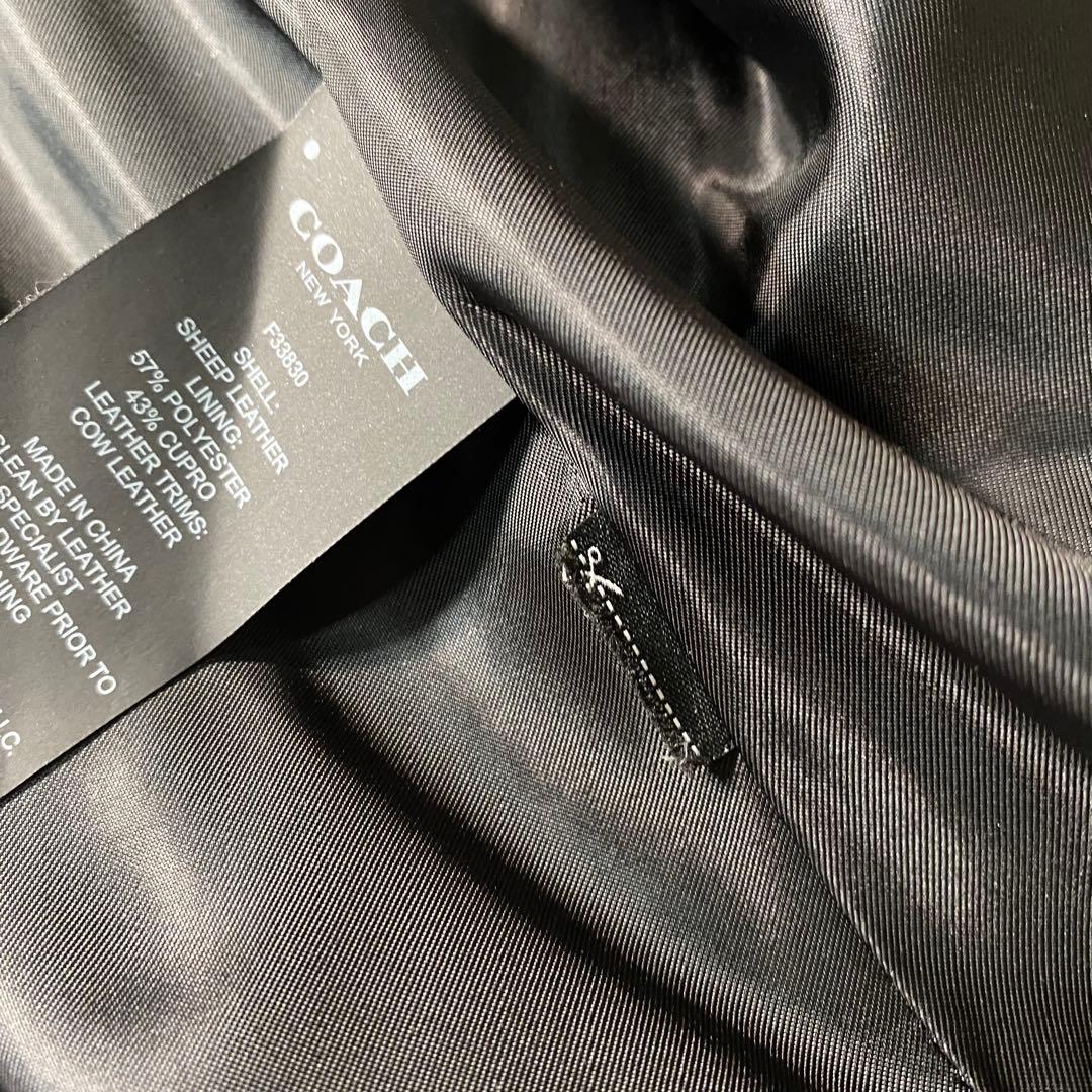 【美品】コーチ　シングルライダース　レザージャケット　チャーム　サイズSP　羊革