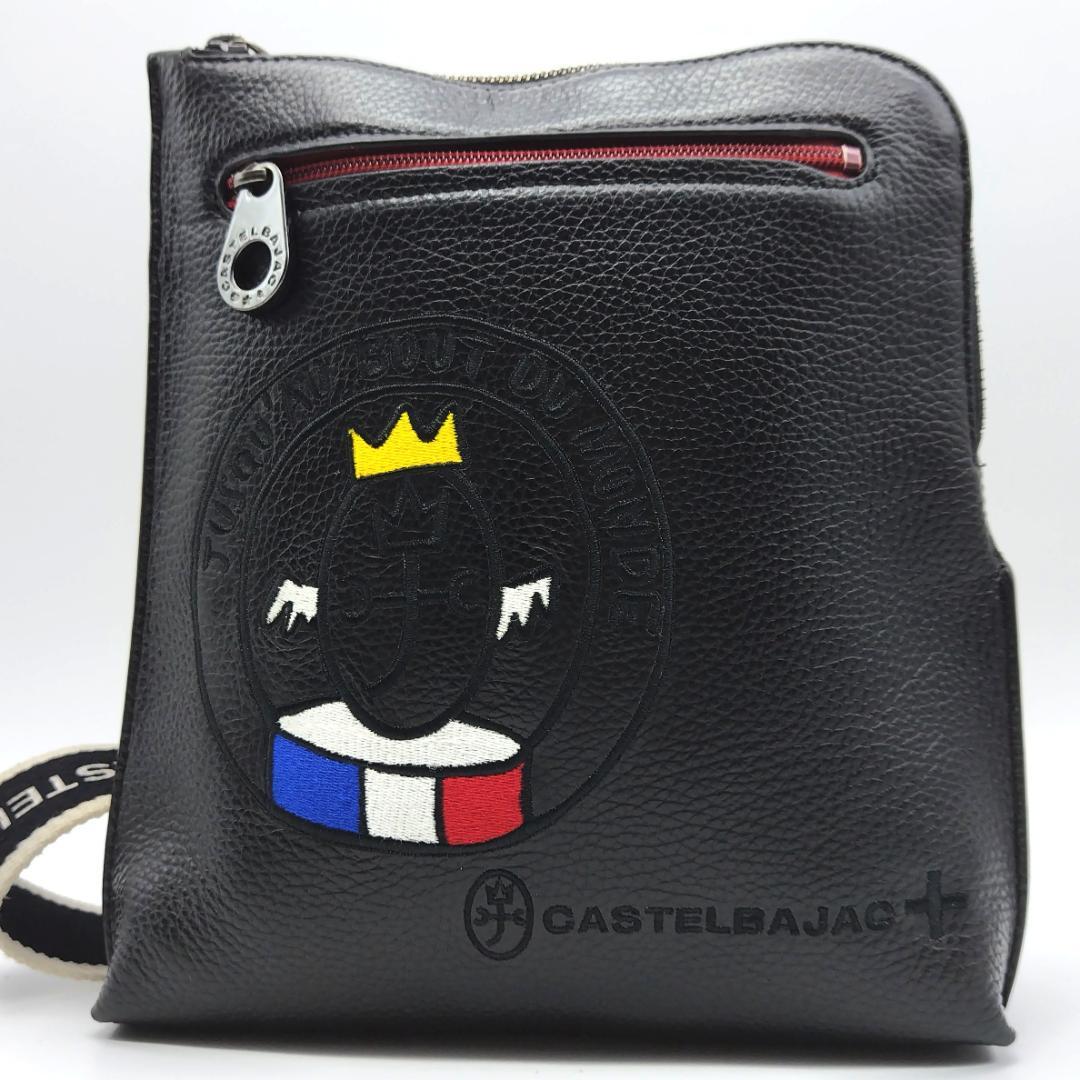 現行 極美品 カステルバジャック ショルダーバッグ LINK レザー ブラック