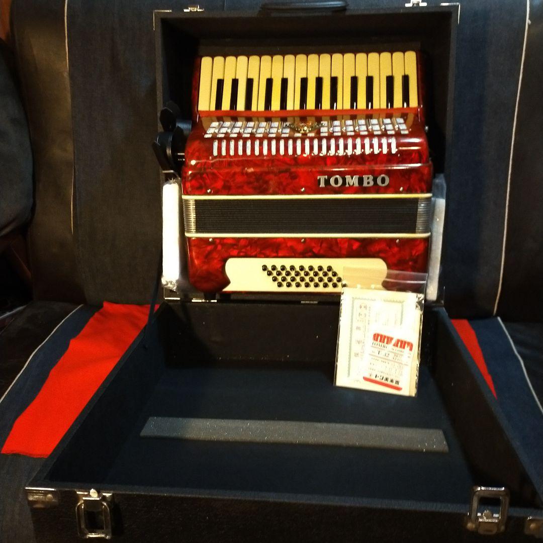 TOMBO アコーディオン レッド 純正ケース付き