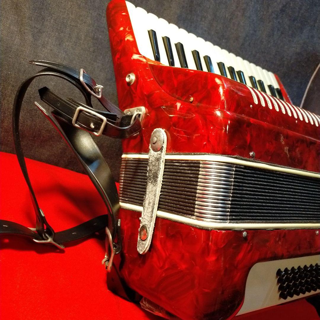 TOMBO アコーディオン レッド 純正ケース付き