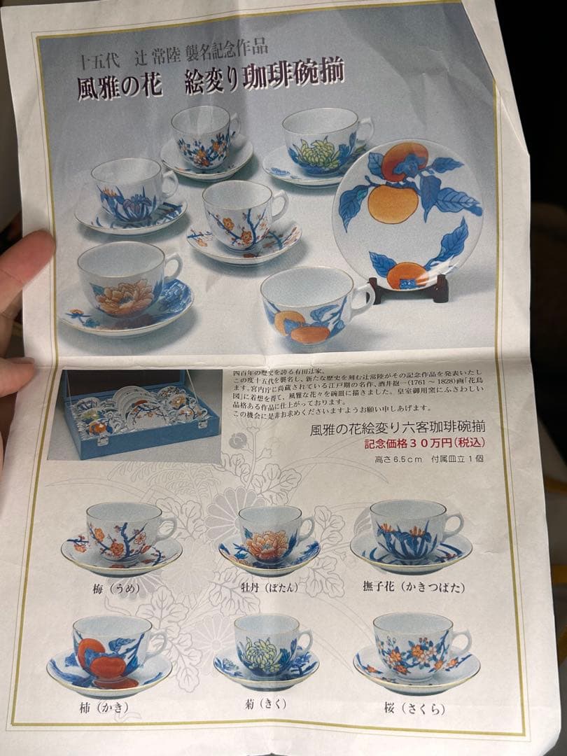 青花染付 描金 福良雀 ボンボニエール 宮内庁御用達 十五代 辻常陸製 双重箱