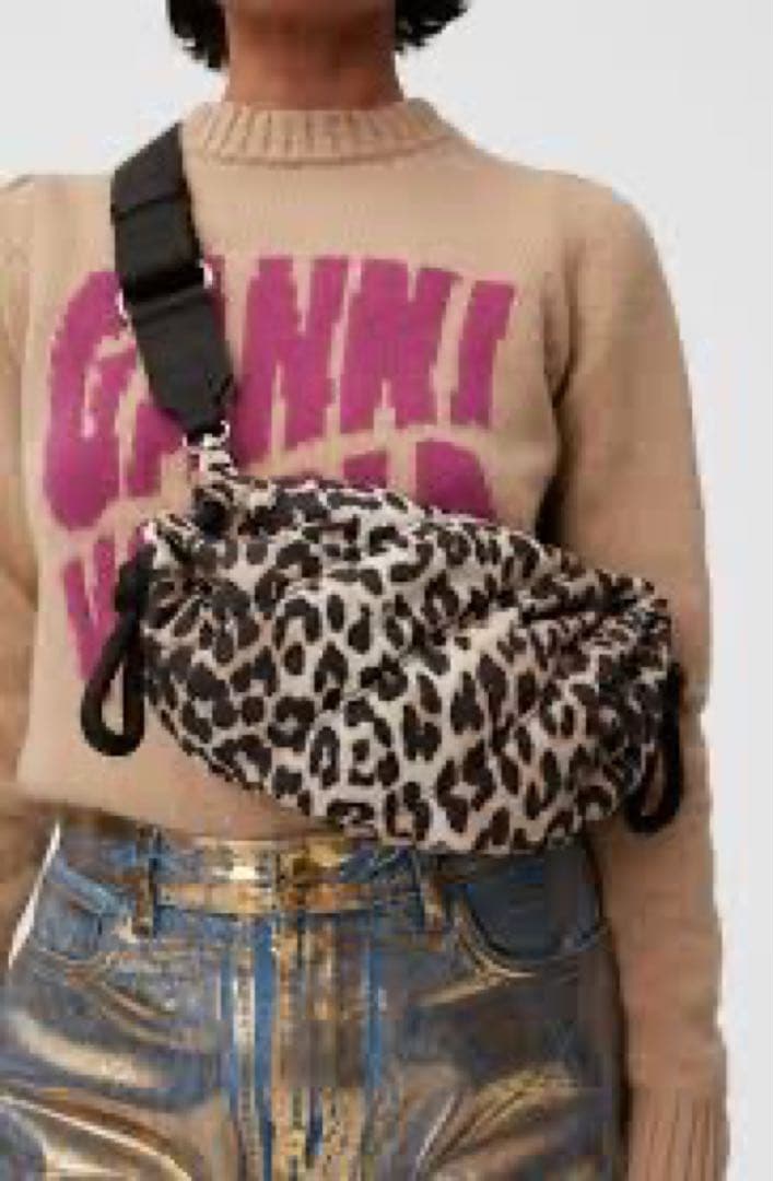 GANNI バッグ キルティング レオパード