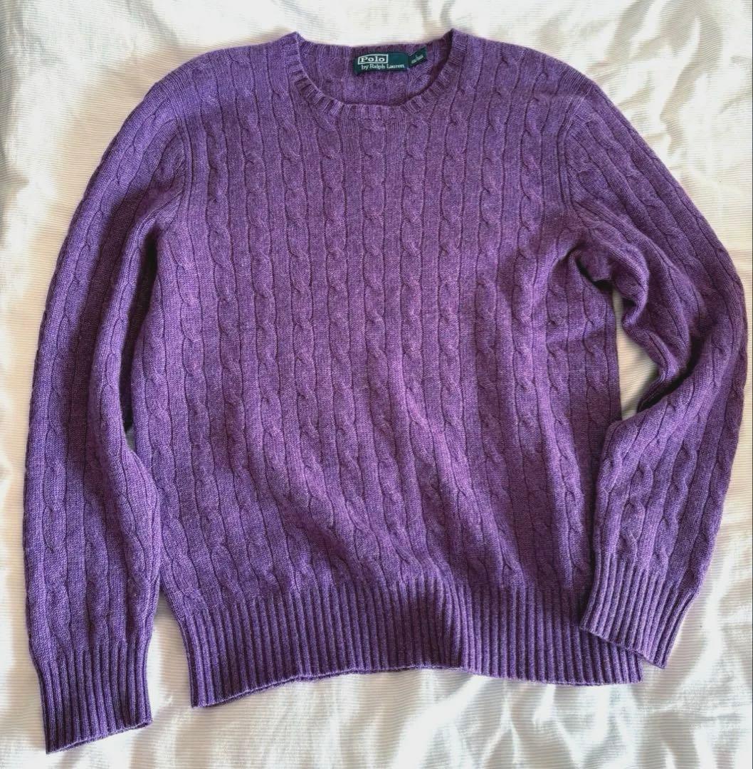 美品　Polo by ralph laurenカシミヤ ケーブルニット セーター