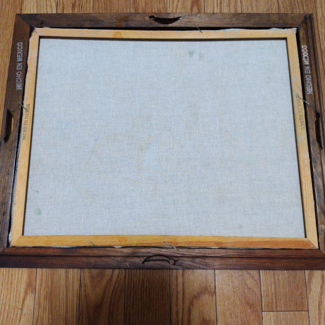 サンチェス ウルフ 狼 遠吠え 絵画 メキシコ 布地 お洒落 個性的 木製 額縁