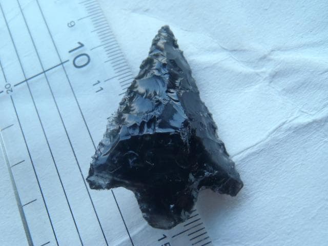 石器　石槍　尖頭器　北海道十勝黒曜石