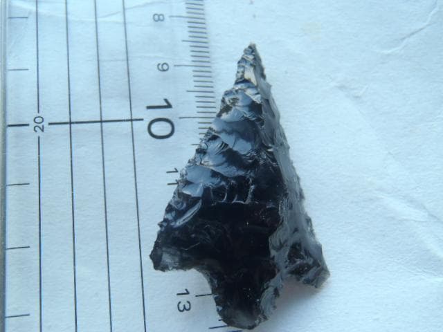 石器　石槍　尖頭器　北海道十勝黒曜石