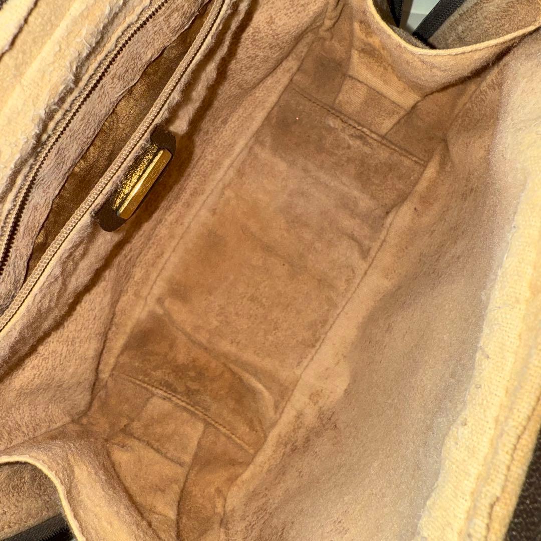 【美品】GUCCI　オールドグッチ　ハンドバッグ　PVC　GG柄　GGスプリーム