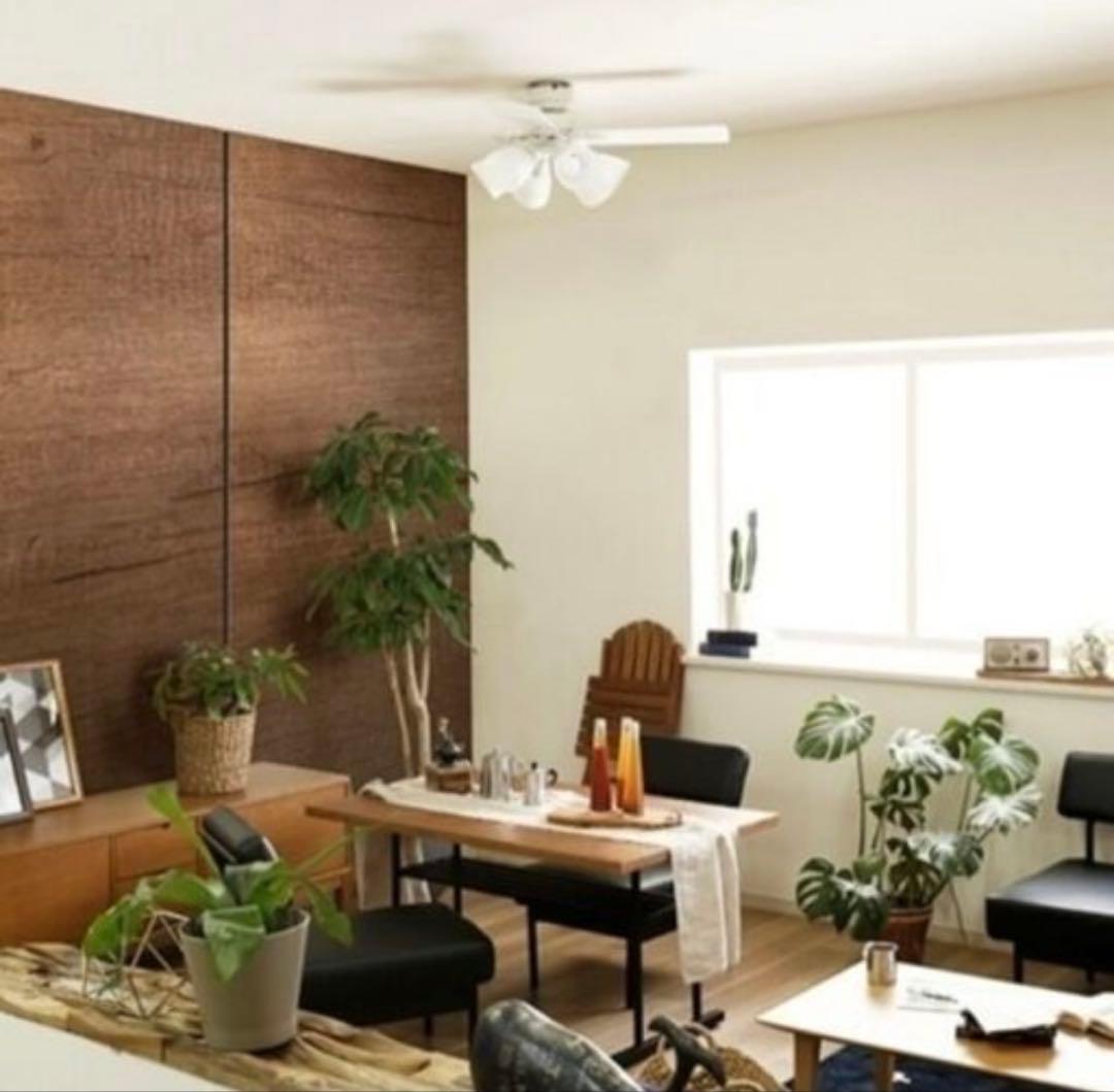 【ほぼ未使用】LOWYA シーリングファンライト 6灯 リモコン付き LED対応