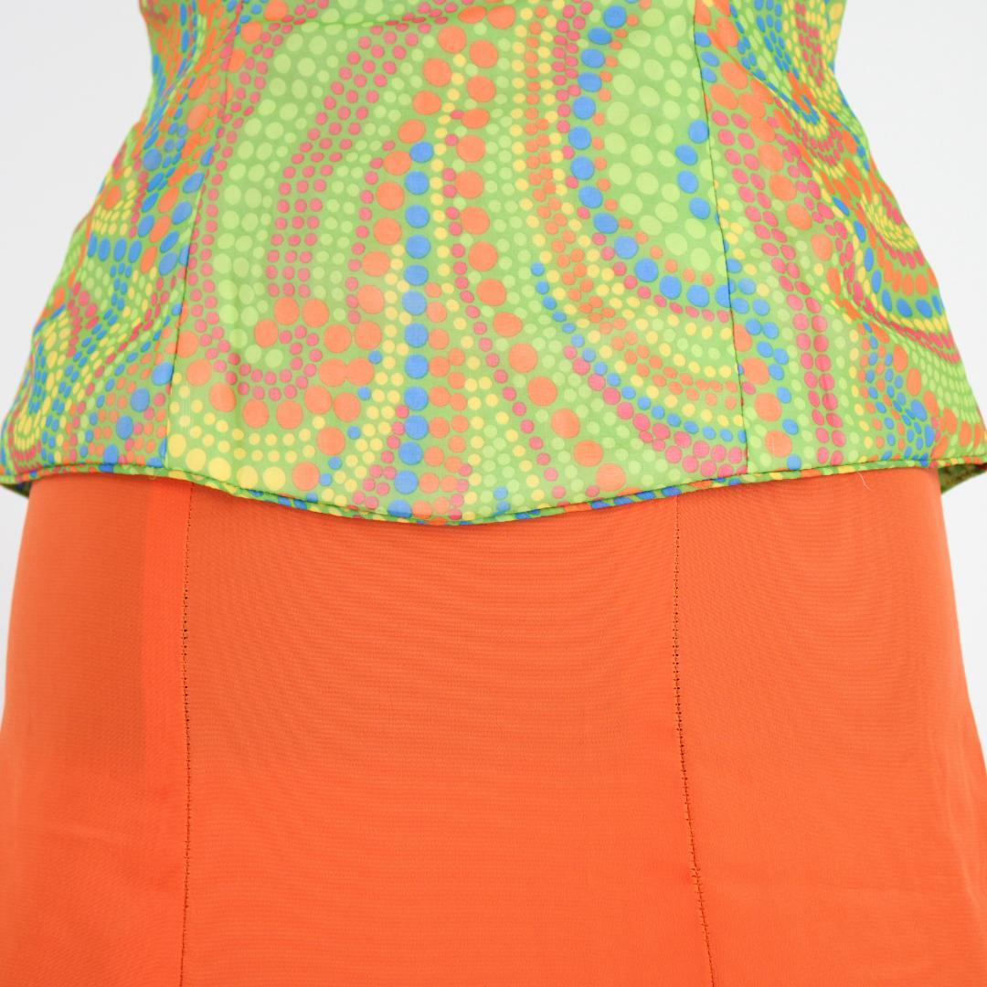 【フラメンコ衣装】オレンジ×豪華ボランテ HERMOSA IBERIA