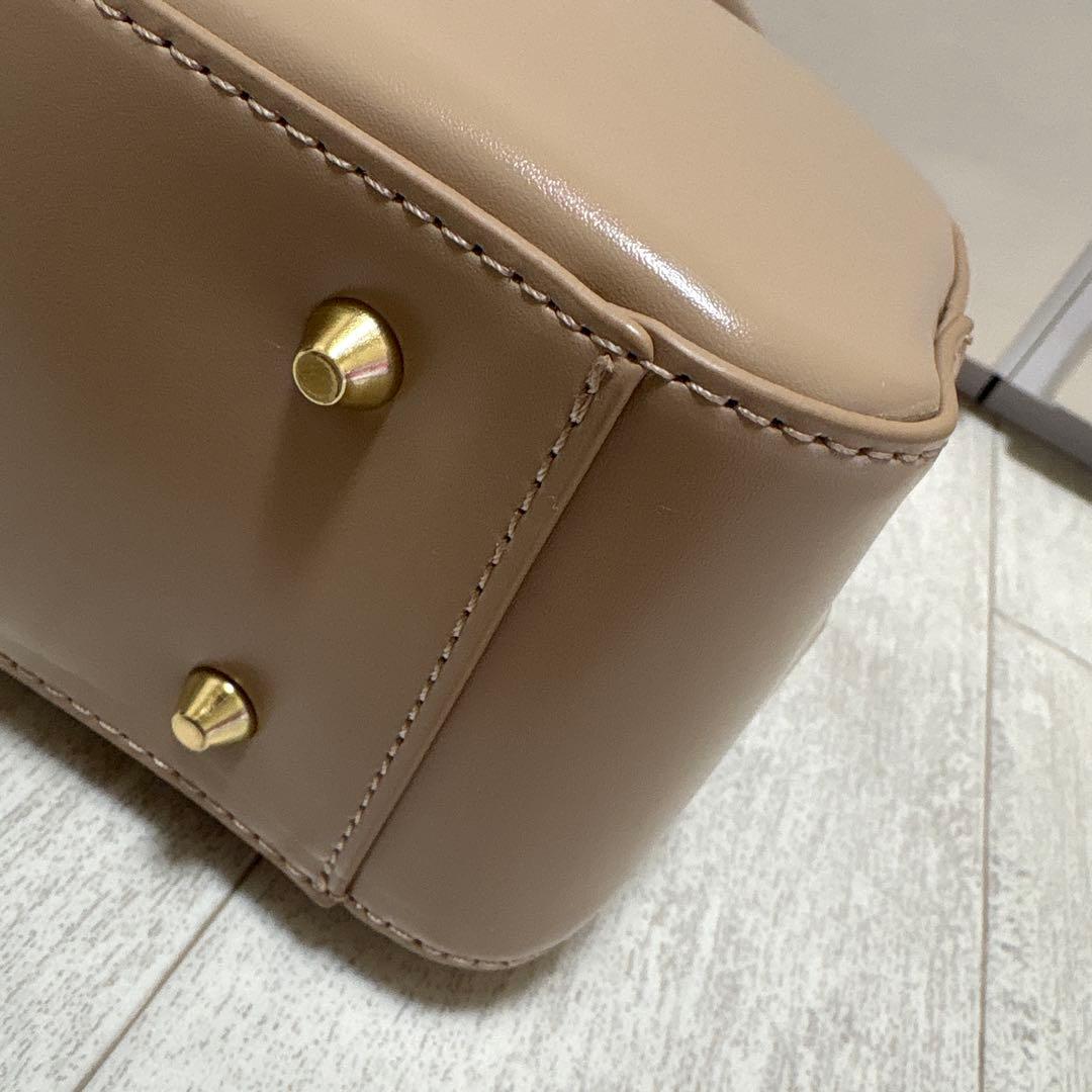 本日限りお値下中❗️herlipto ロゴミニボストンバッグ ベージュ